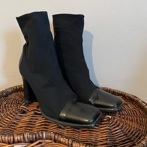 Via Spiga Stretch Genuine Leather Ankle Booties